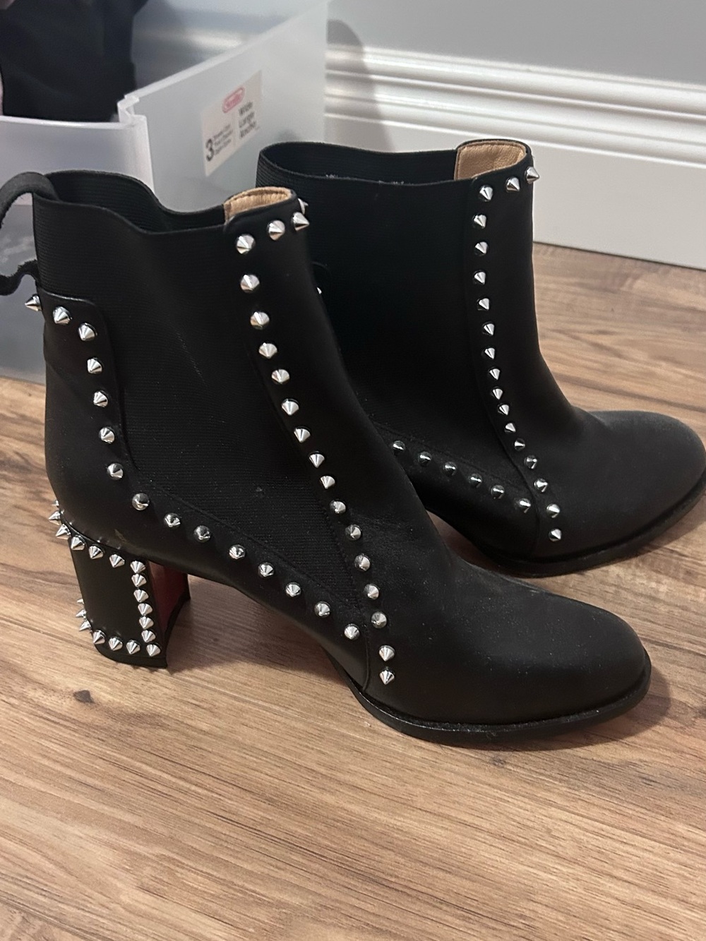 Studded Black Ankle Boots - Women's Fashion Boot